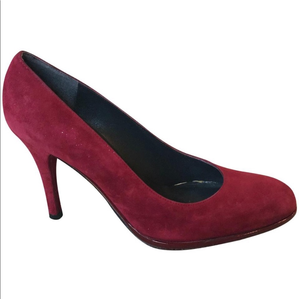 Stuart Weitzman Dark Red Suede Pump